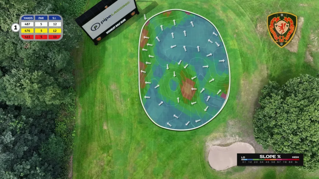 Tee-to-green golf course aerial video