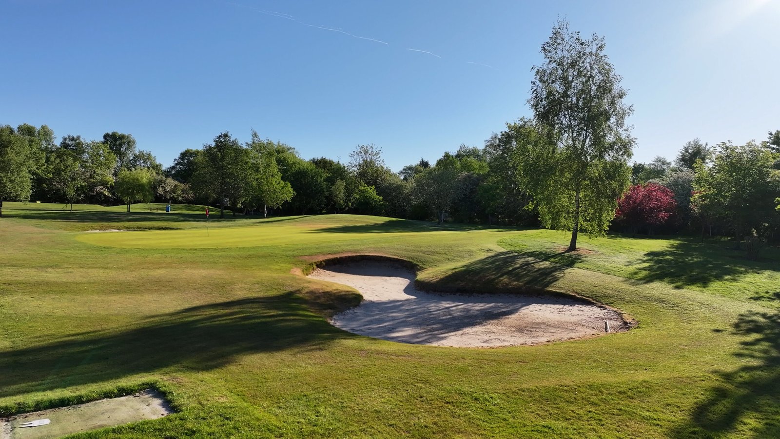 Sand traps and green complex at Westhoughton Golf Club