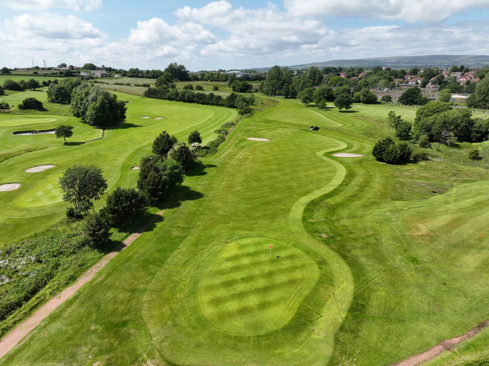 Tee view looking down the fairway at Great Lever & Farnworth Golf Club