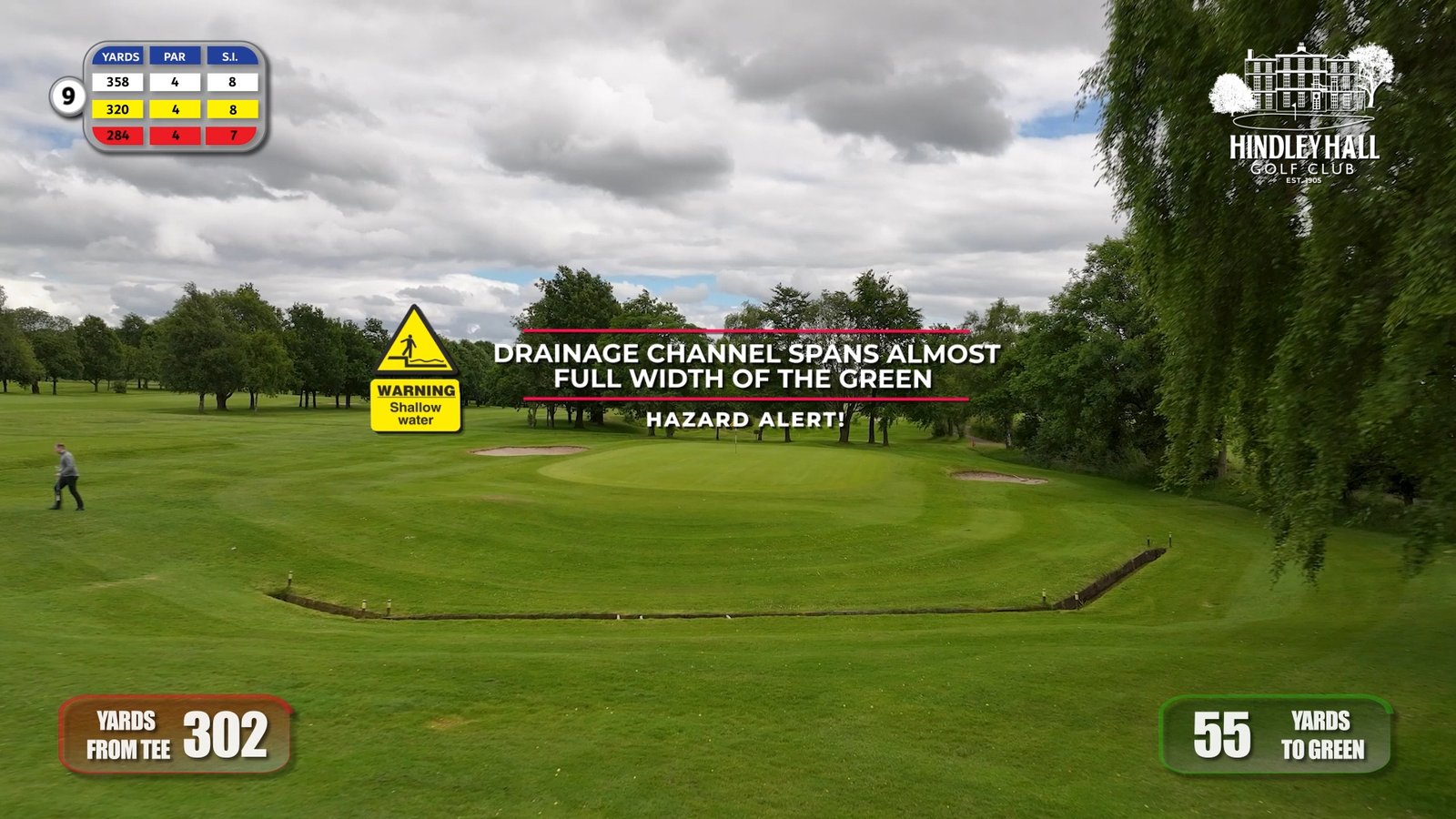 Drone shot showing hazard layout at Hindley Hall Golf Club