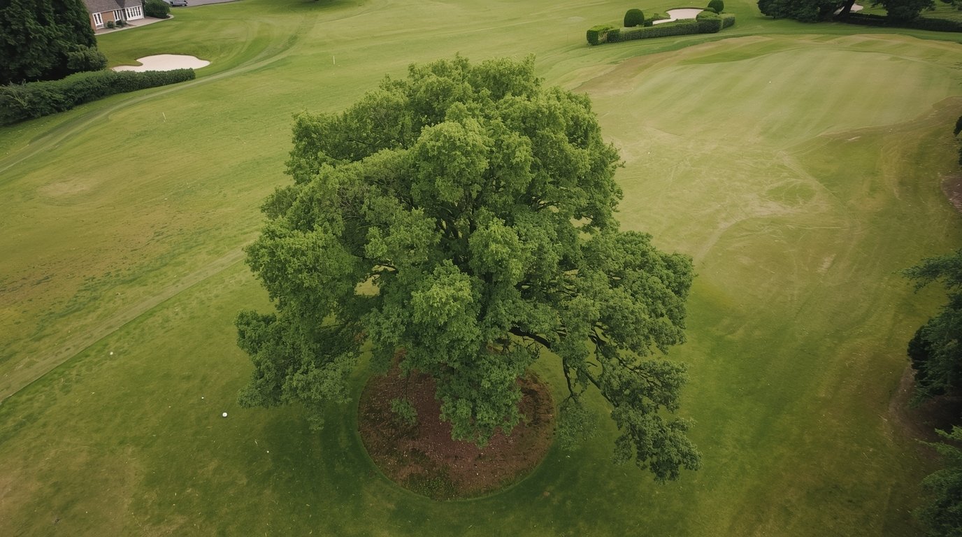 Aerial filming setup capturing golf course footage