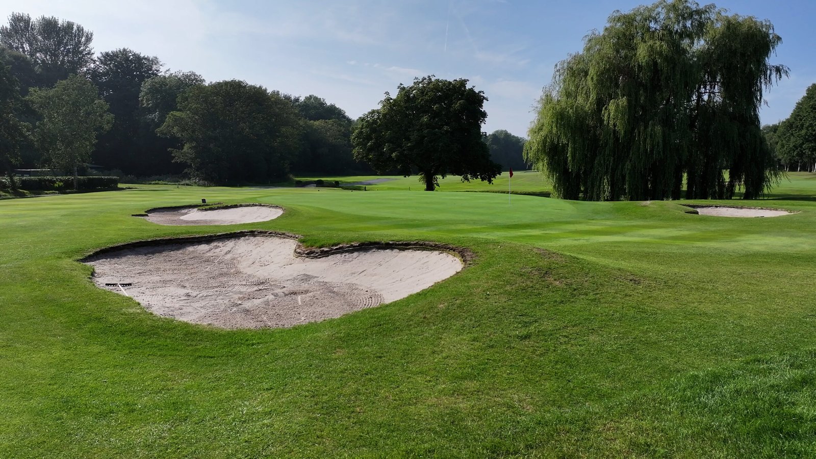 Sand traps and green complex at Worsley Golf Club