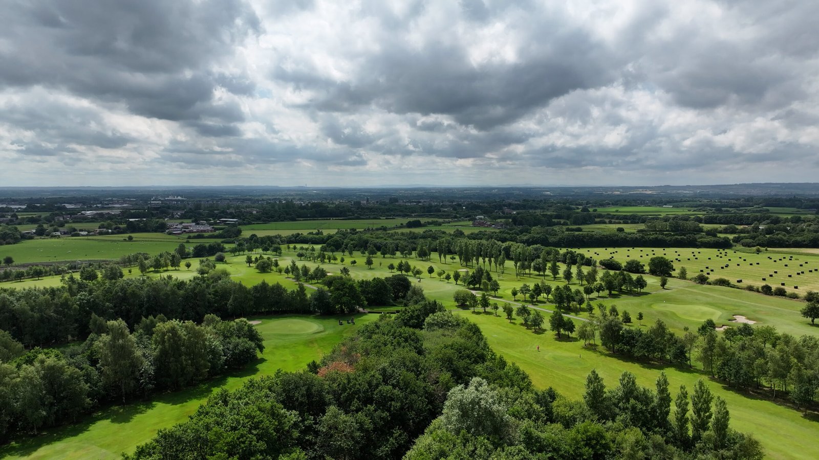 Golf course landscape and treelines at Westhoughton Golf Club