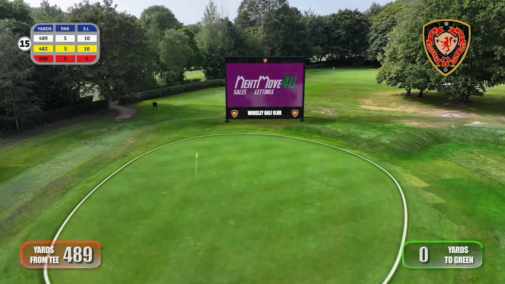 Aerial fairway drone run capturing course layout