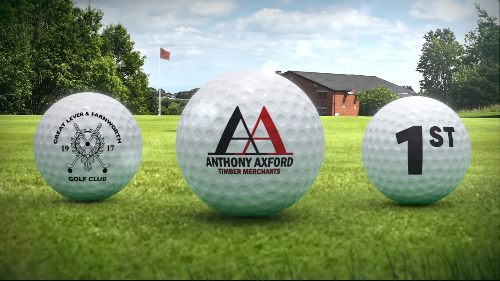 Cinematic drone filming of golf fairway and landing area